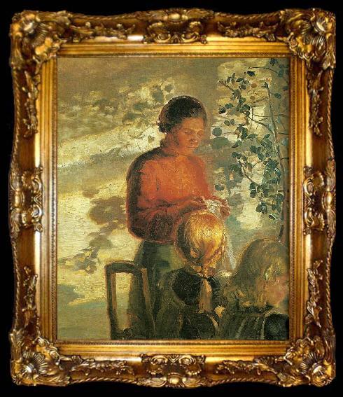 framed  Anna Ancher to smapiger far undervisning i syning, ta009-2
